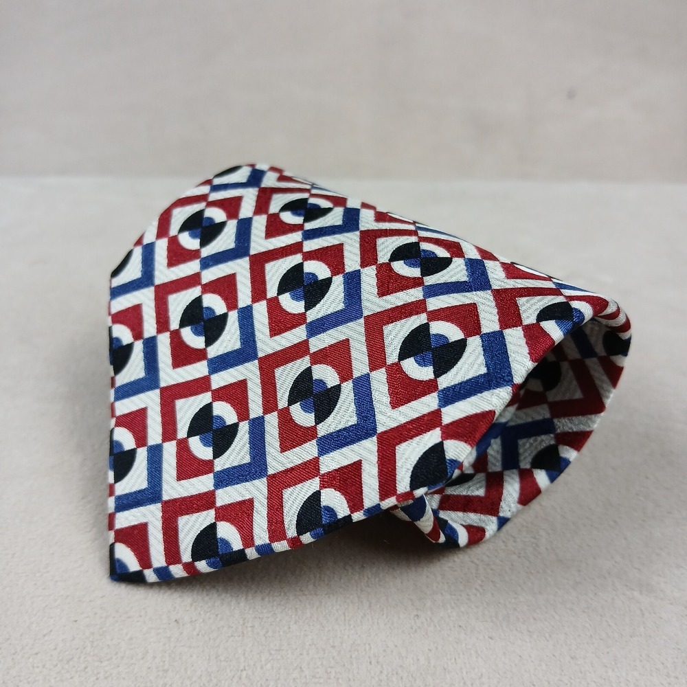 Bally 3.5x58‎ Mens Tie Silk Geometric Lightweight